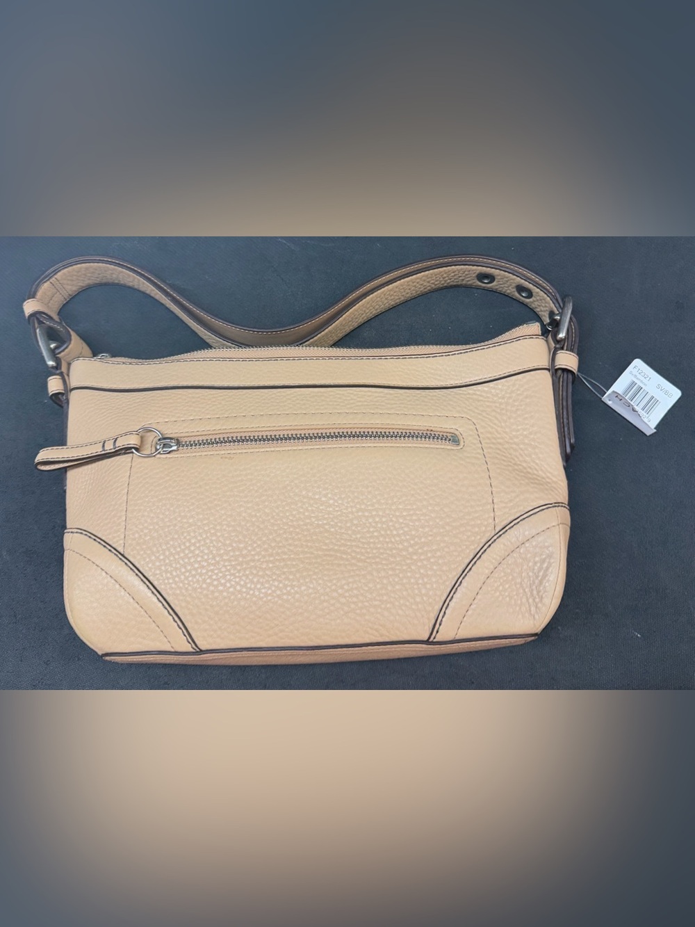Coach Camel Madison Pebbled Leather Convertible Hobo Shoulder Bag F12321